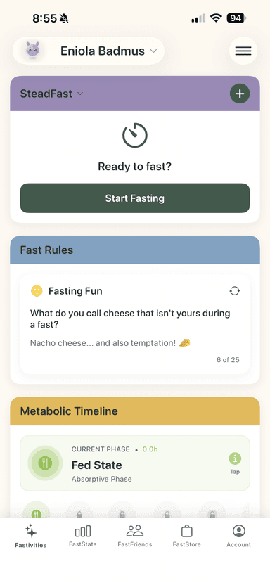 SteadFast App Screenshot 1